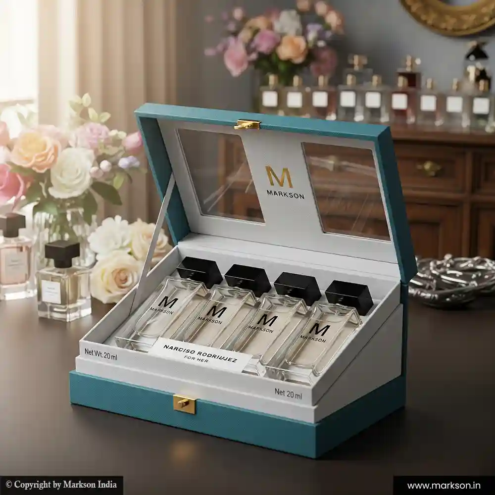 Buy 20ML 4 Perfume window Kit Boxes wholesale near me Markson India