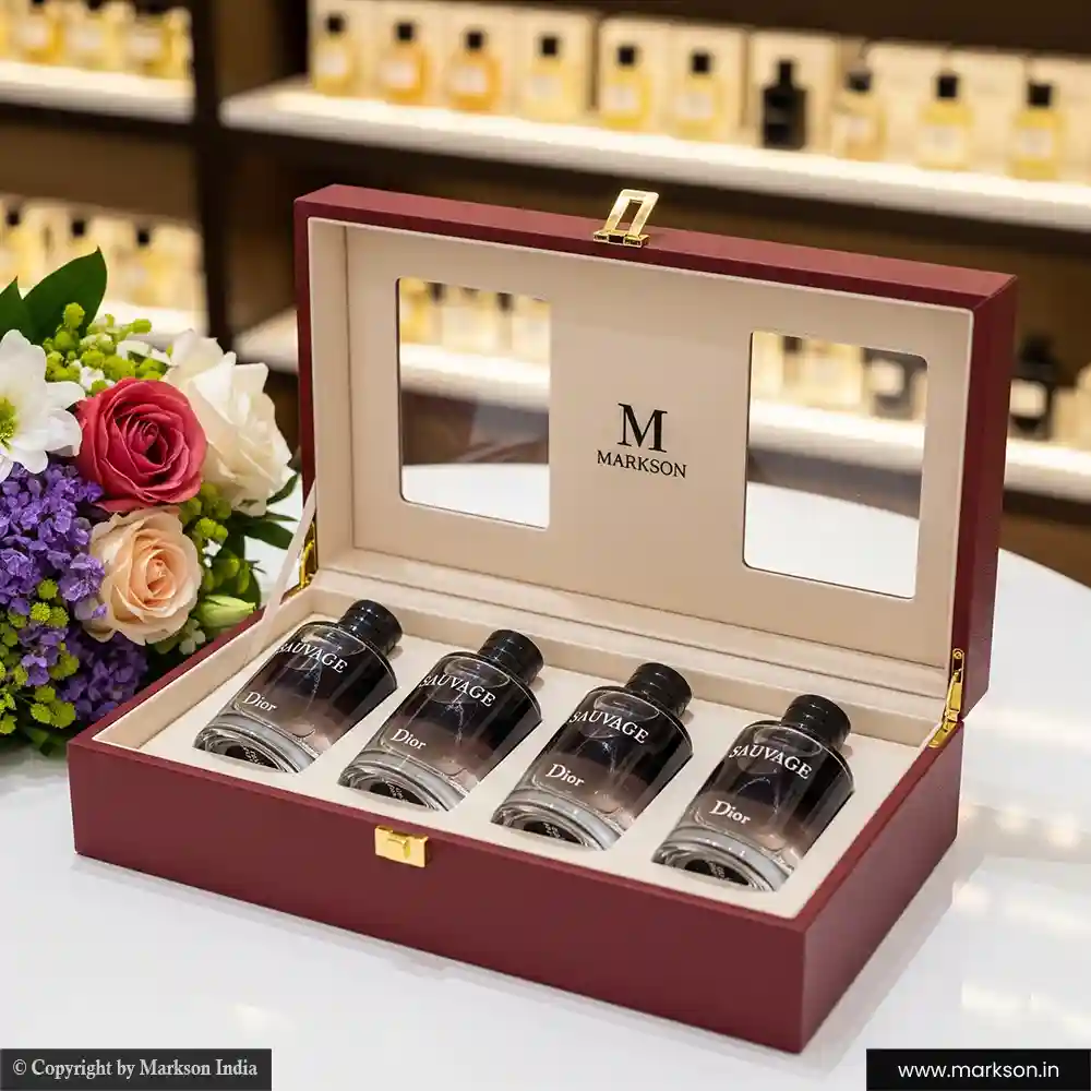 Buy 50ML 4 Perfume window Kit Boxes wholesale near me Markson India