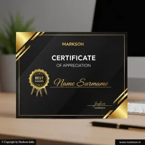 Latest Custom Certificated Mockup Design Markson India