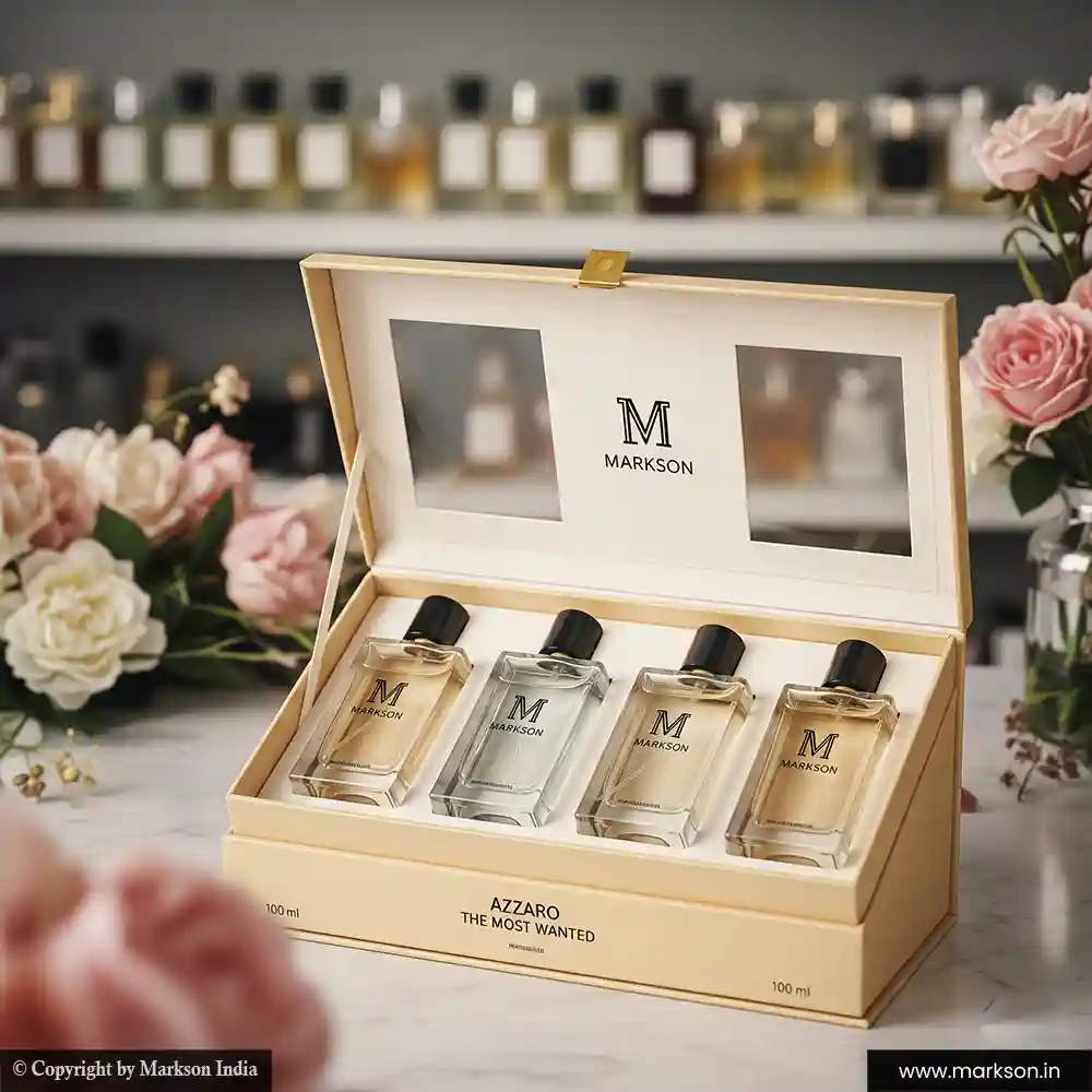 New 100ML 4 Perfume window Kit Boxes Supplier Near Me Markson India