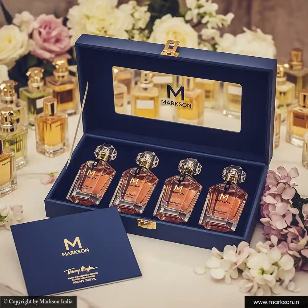 Top 100ML 4 Perfume window Kit Boxes Printing Near Me Markson India