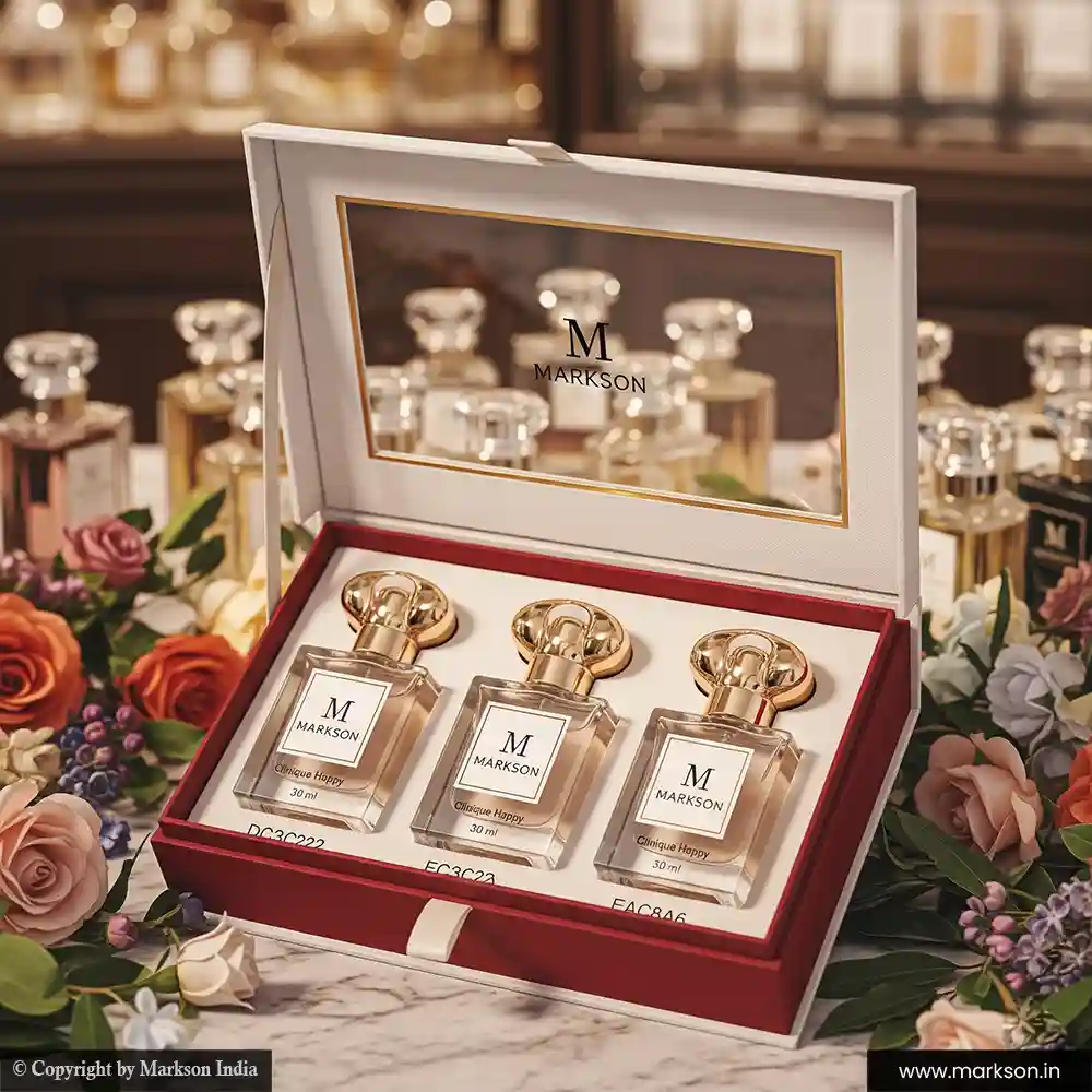 Top 30ML 3 Perfume window Kit Boxes Printing Near Me Markson India