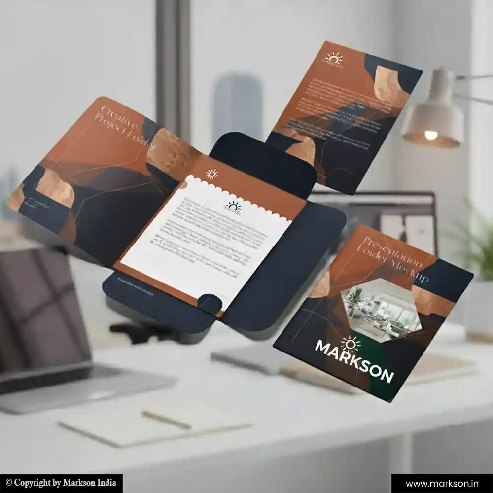 New A4 File Folders with Three Flap Templeat Free Designs Markson India