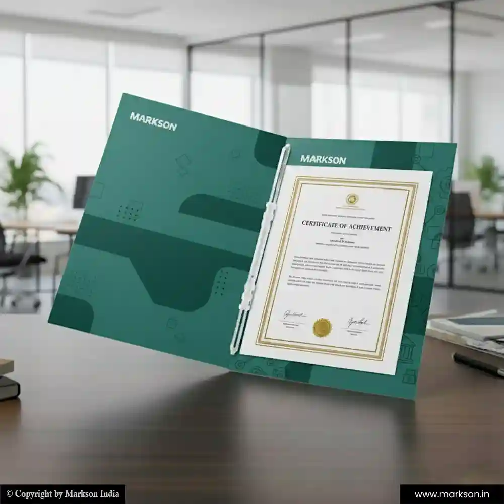 New Certificate File Folders with Clip Templeat Free Designs Markson India