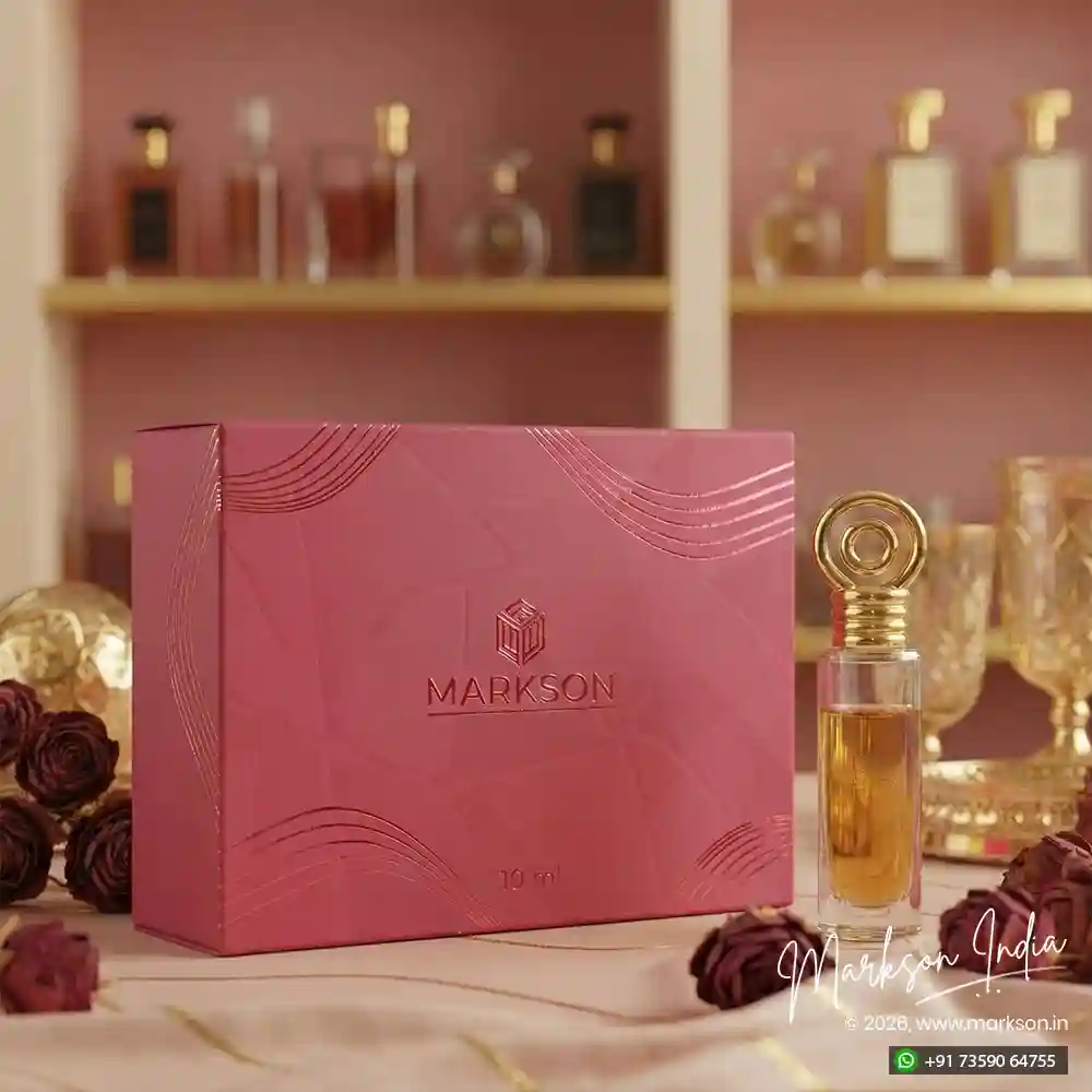 Best 10ML Cardboard Combo Attar Boxes Matte UV Embossed Printing Near Me Markson India