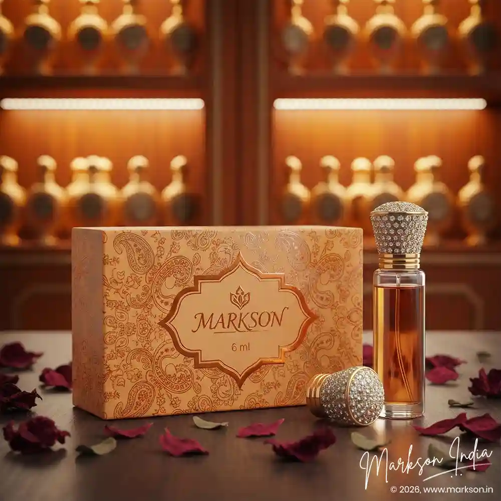 Best 6ML Cardboard Combo Attar Boxes Matte UV Embossed Printing Near Me Markson India
