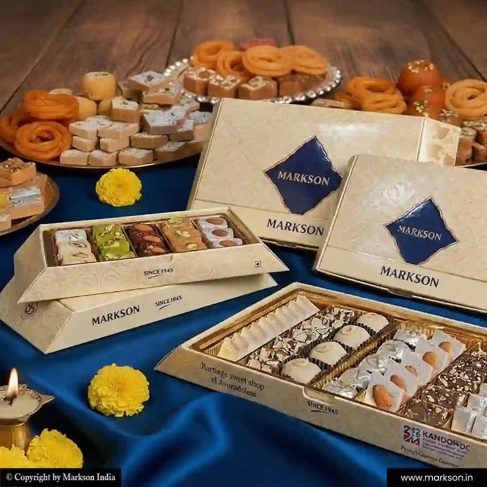Best Premium Rectangle Sweet Boxes with Drip UV Manufacturers Near Me Markson India