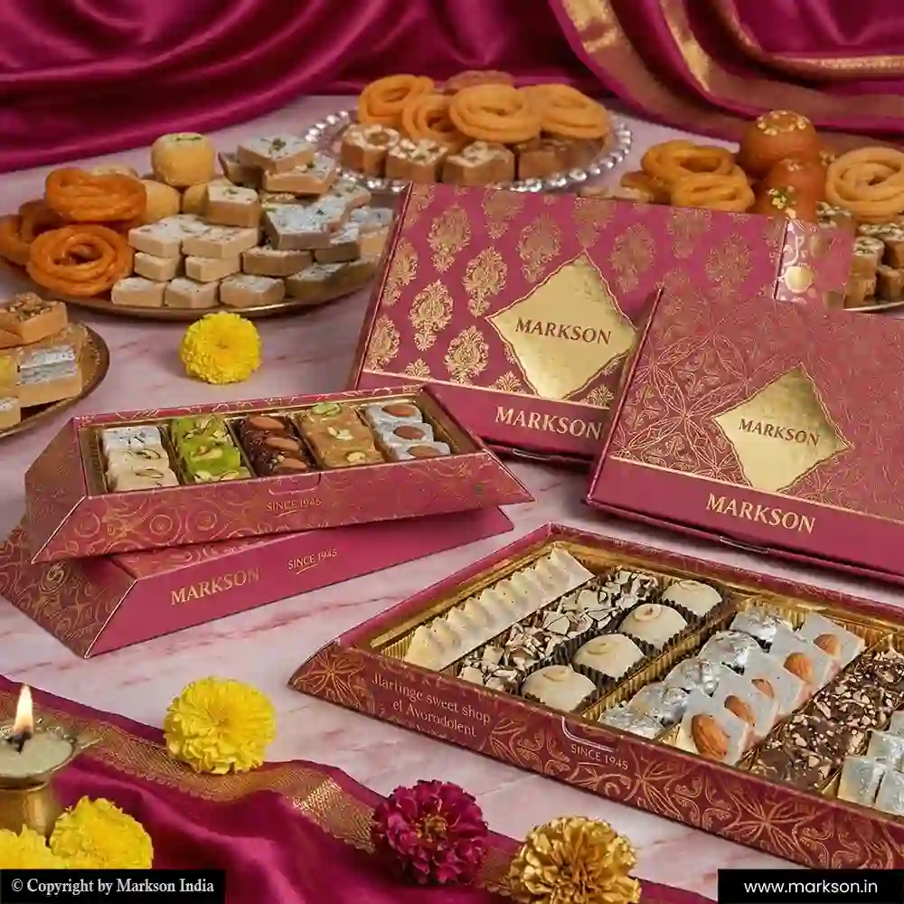Best Premium Rectangle Sweet Boxes with Foil Stemping Manufacturers Near Me Markson India