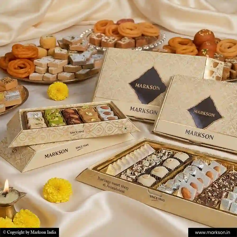 Best Premium Rectangle Sweet Boxes with Spot UV Manufacturers Near Me Markson India