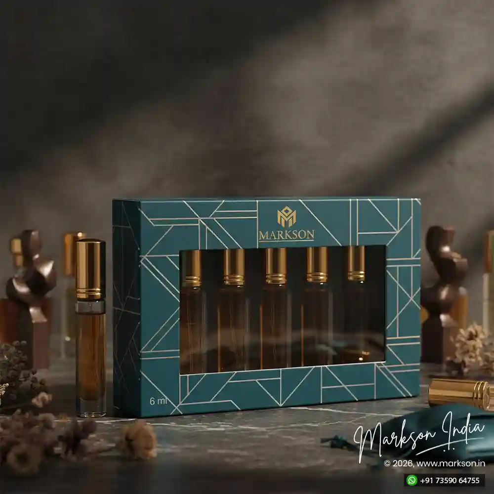 New 6ML Window Cardboard Combo Attar Boxes Supplier Near Me Markson India