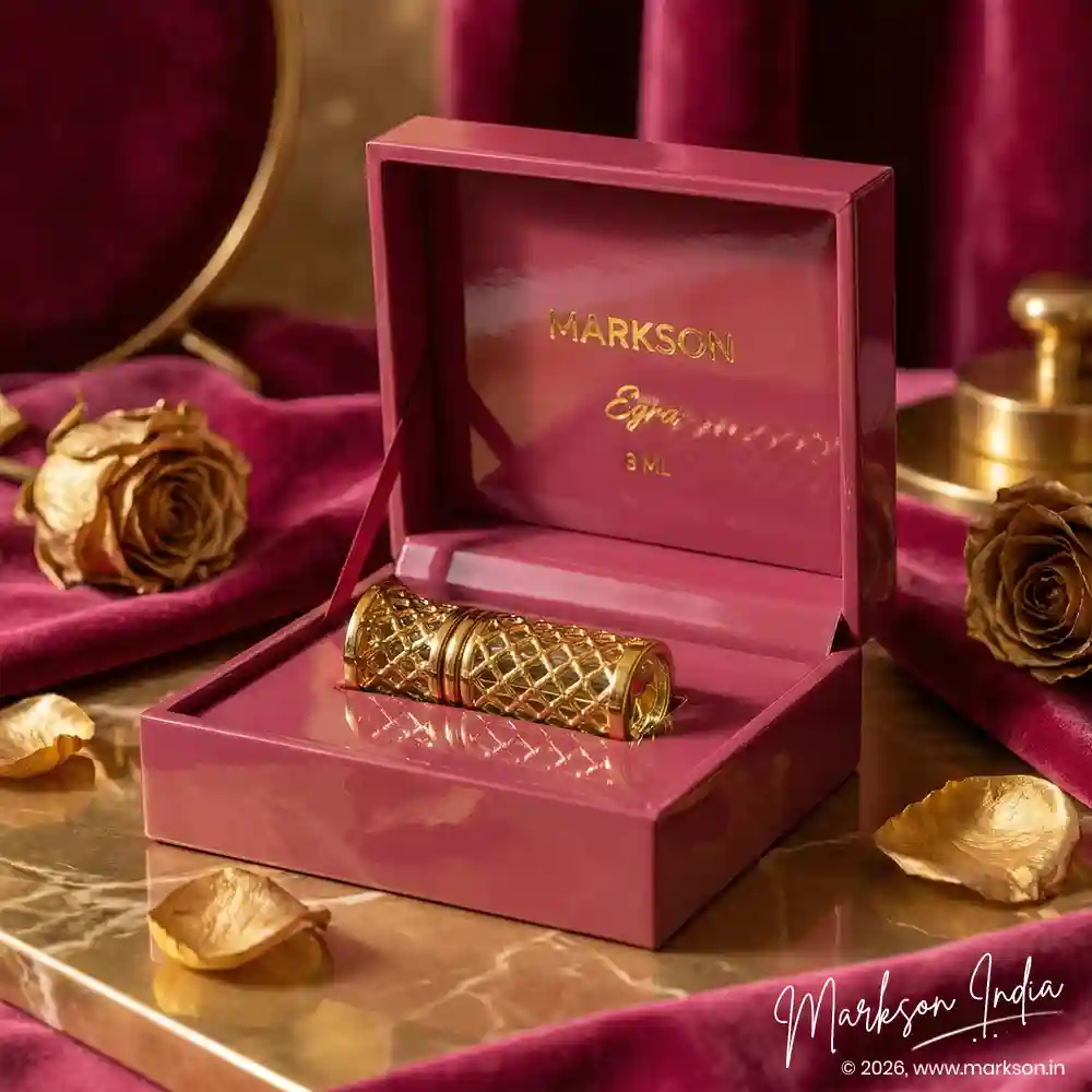 Top 3ML Rigid Attar Boxes Gloss Foiling Export Near Me Markson India