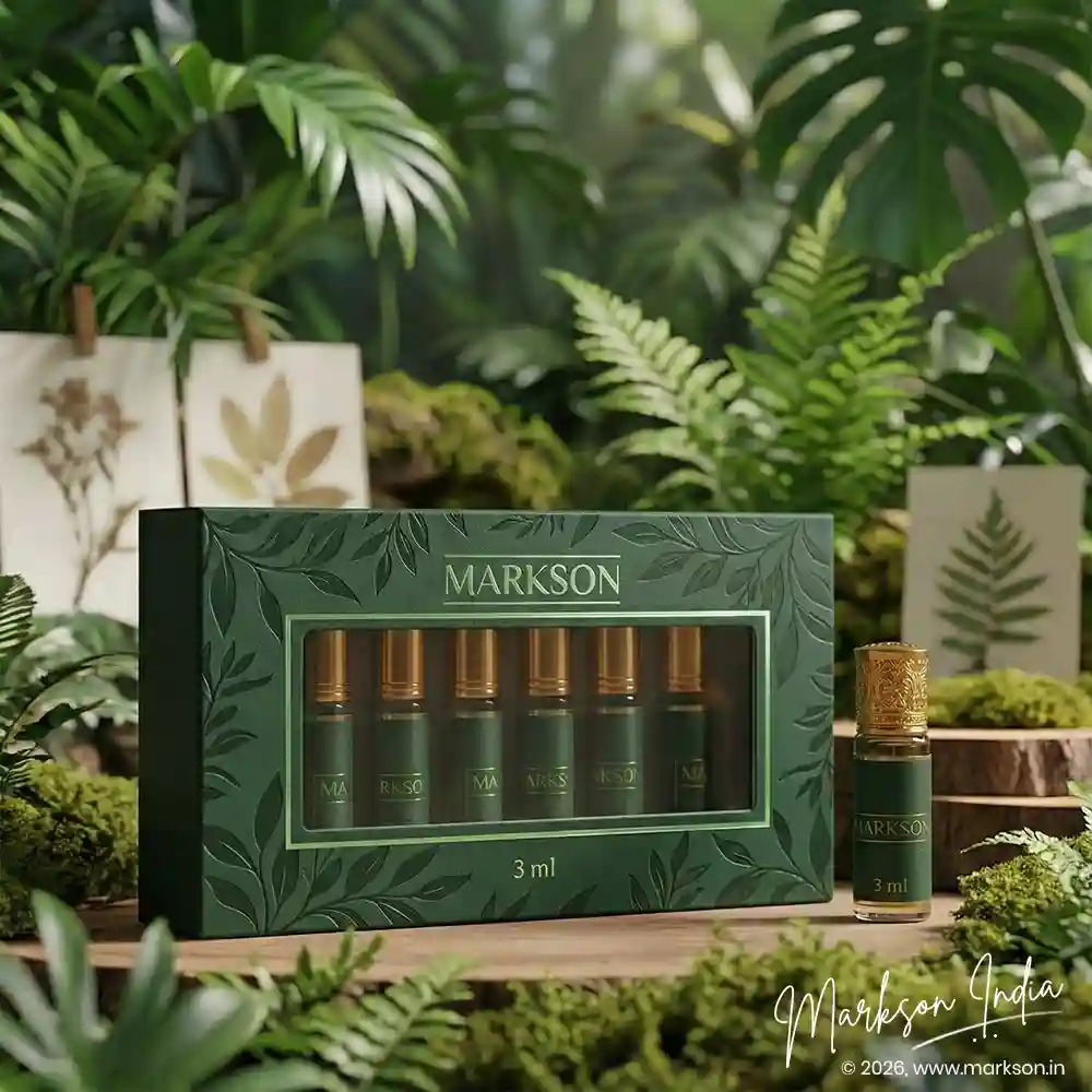 Unique 3ML Window Cardboard Combo Attar Boxes Drip UV Latest price Markson India