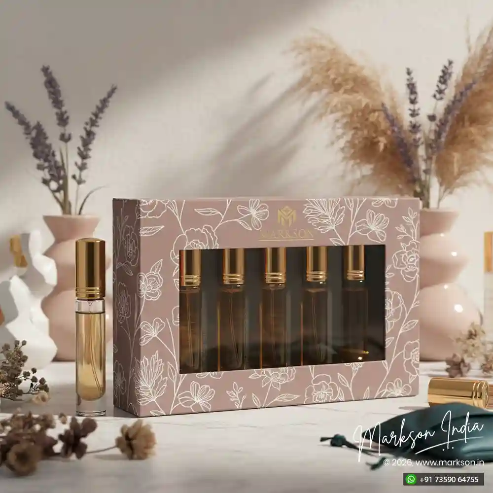 Unique 6ML Window Cardboard Combo Attar Boxes Latest Price Markson India