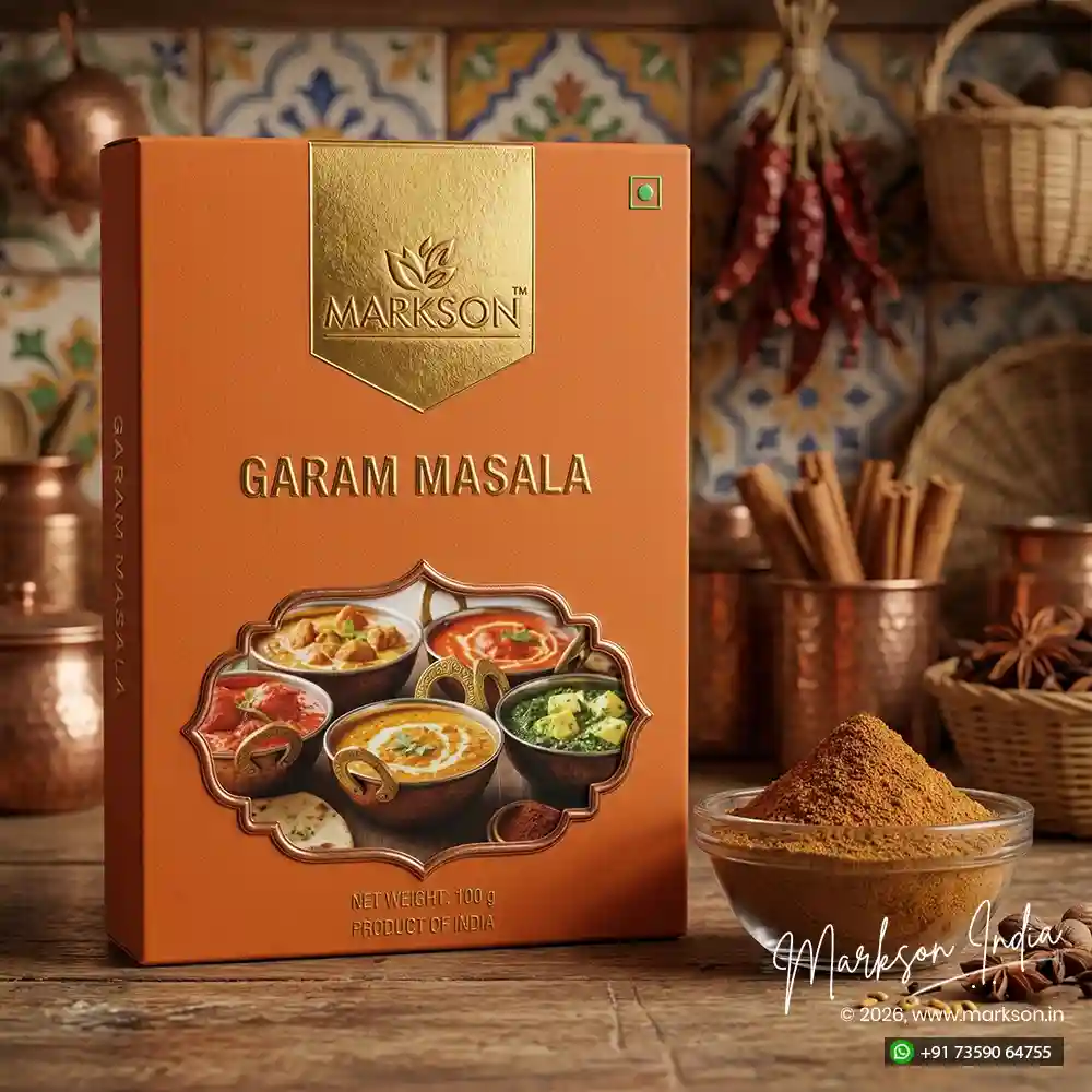 Best 100g Premium Spices Boxes Matte Foiling Embossed Printing Near Me Markson India
