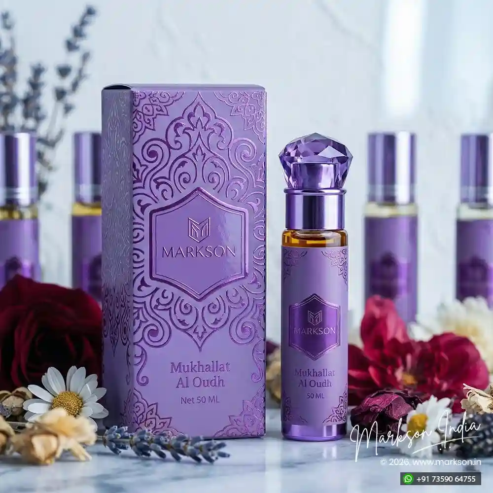 Best 50ML Fancy Attar Boxes Matte UV Embossed Printing Near Me Markson India