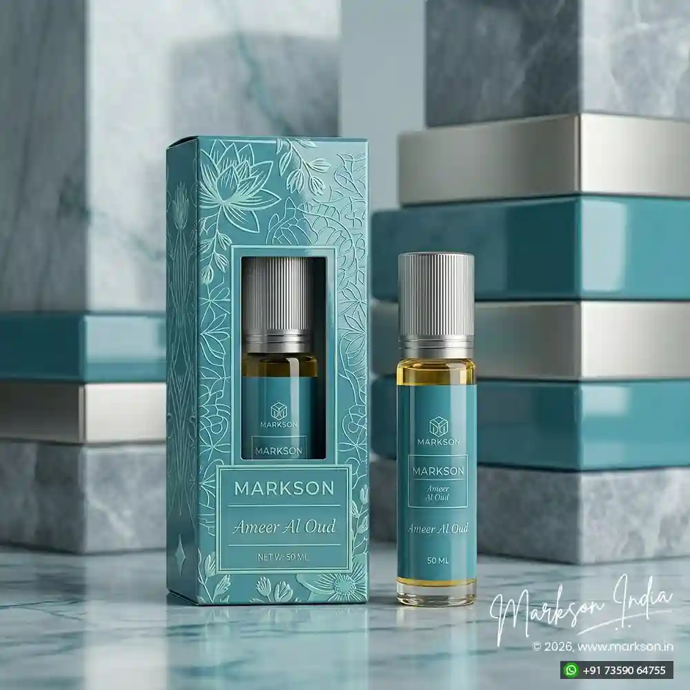 Best 50ML Premium Window Attar Boxes Gloss Embossed Printing Near Me Markson India