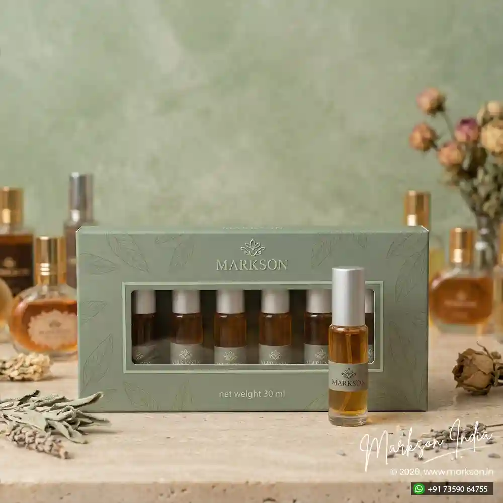 Buy 30ML Window Cardboard Combo Attar Boxes Matte Emboss Supplier Near Me Markson India