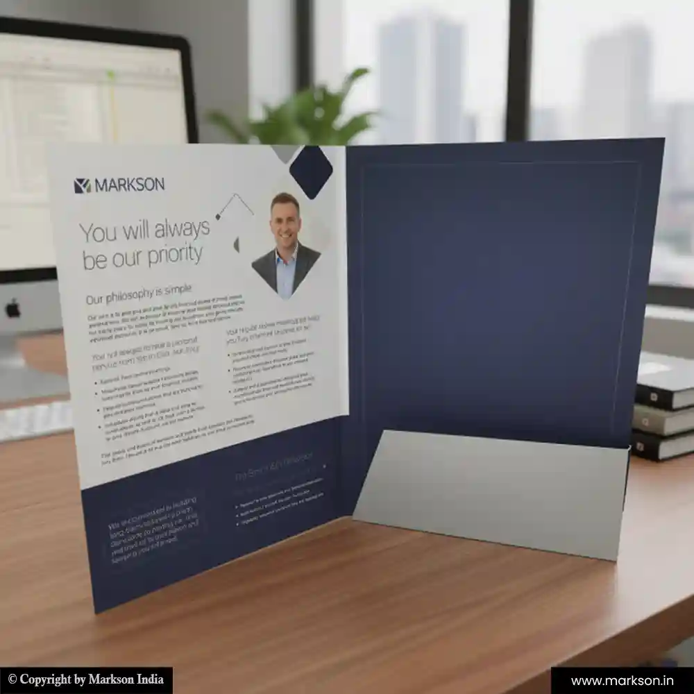 Buy Custom File Folders with Single Pocket Best Price Markson India