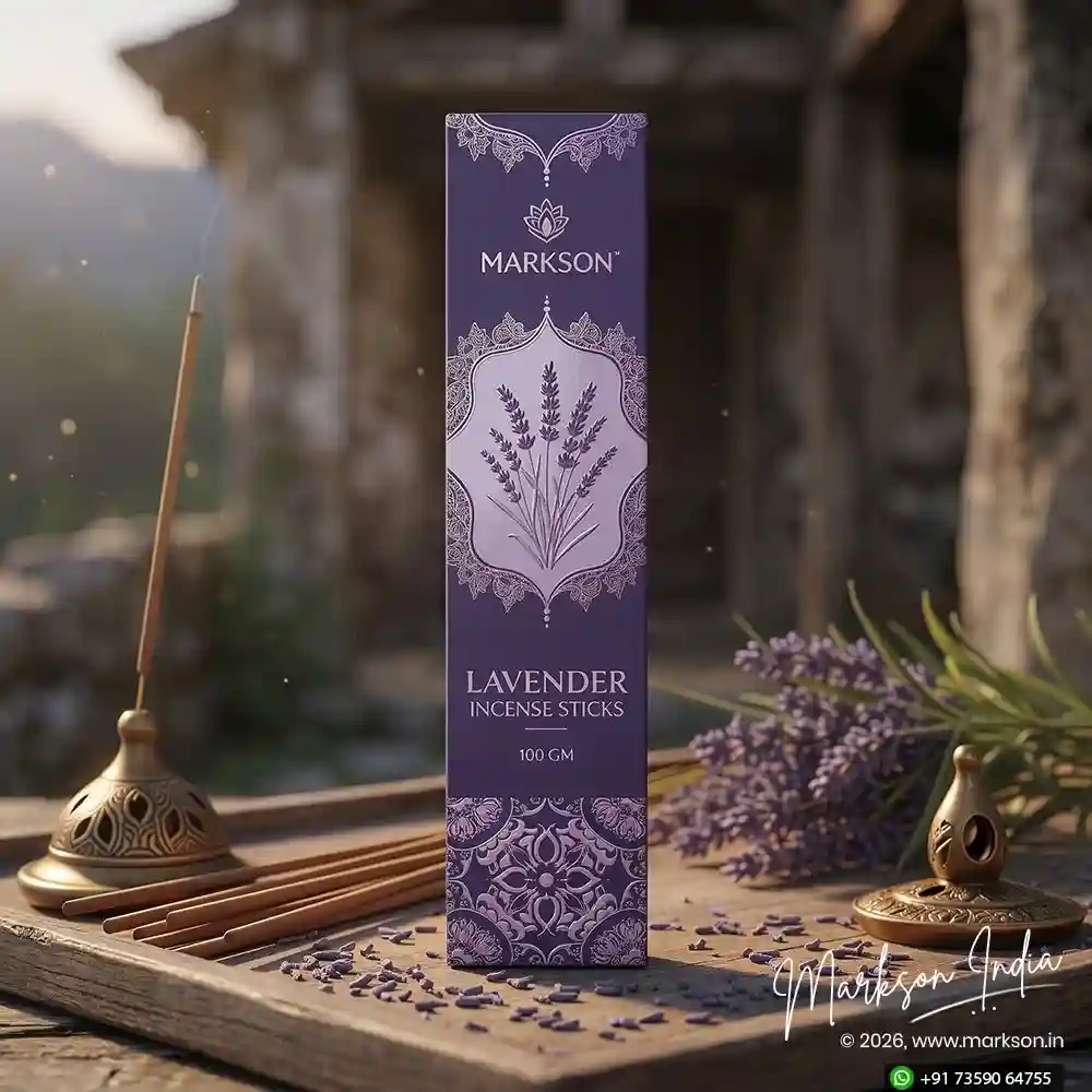New 100g Premium Incense Stick Boxes Matte UV Embossed Manufacturers Near Me Markson India