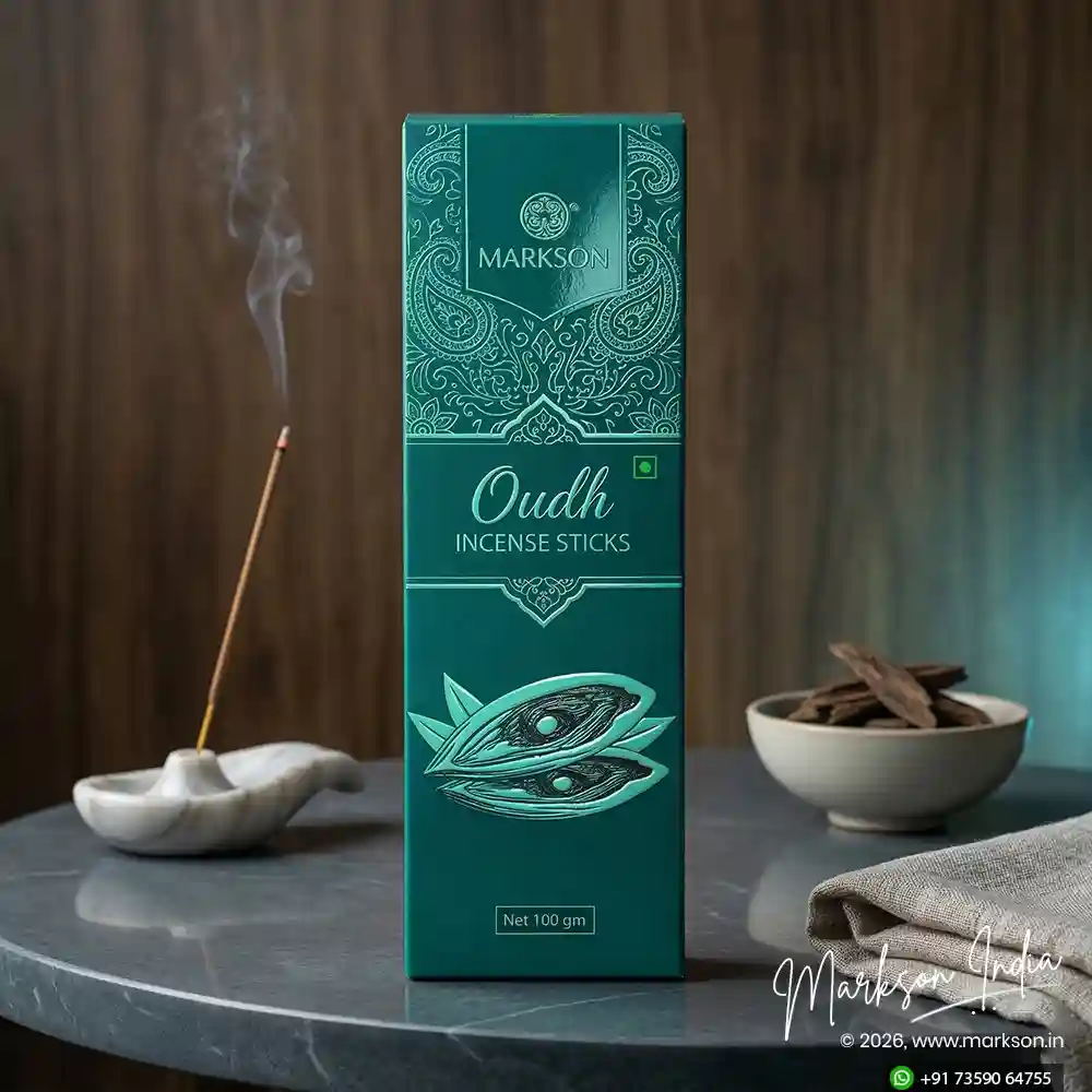 New 100g Standard Incense Stick Boxes Matte UV Embossed Manufacturers Near Me Markson India