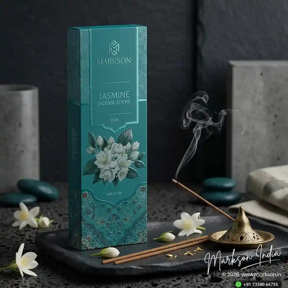 New 50g Premium Incense Stick Boxes Matte UV Embossed Manufacturers Near Me Markson India