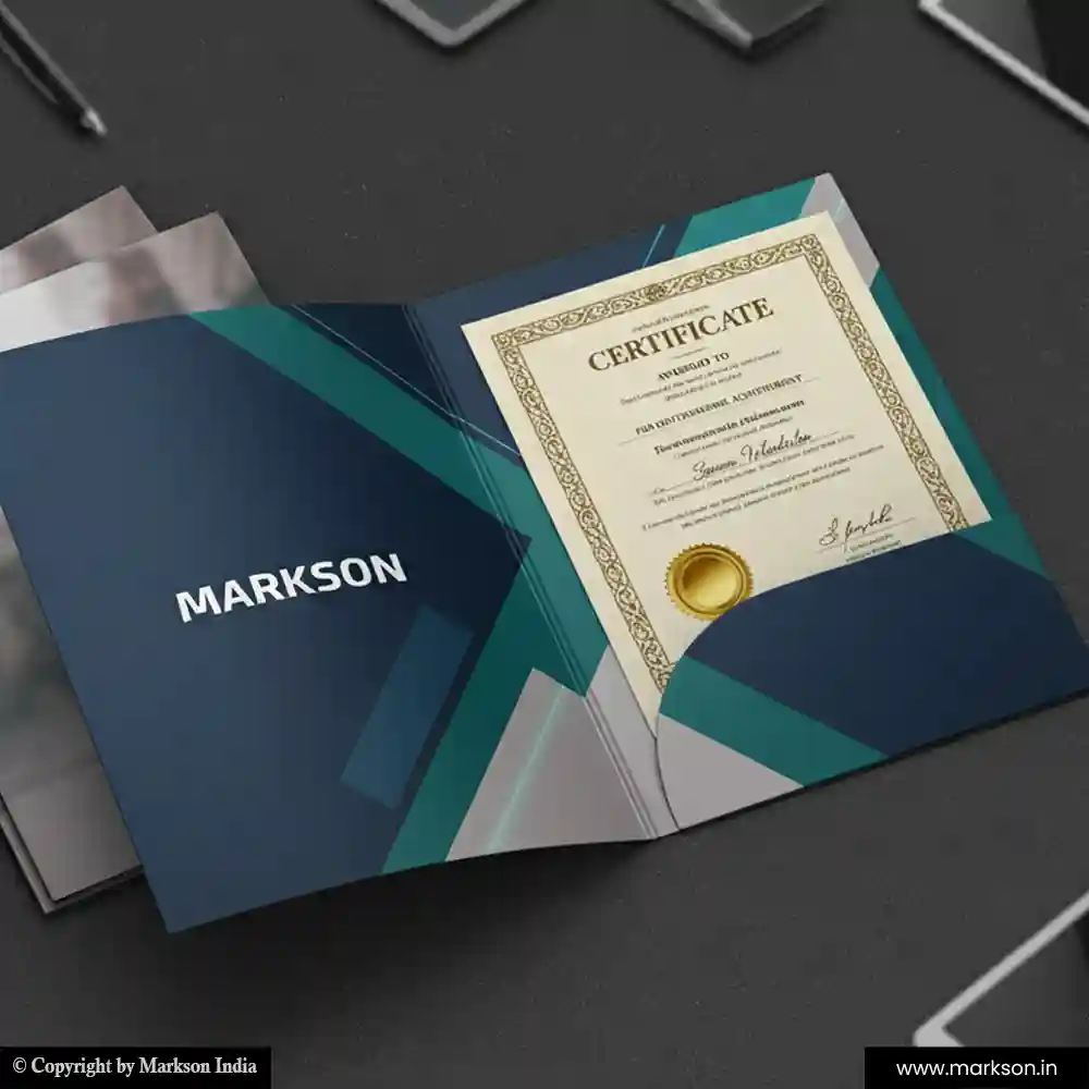 New Certificate File Folders with Single Pocket Templeat Free Designs Markson India