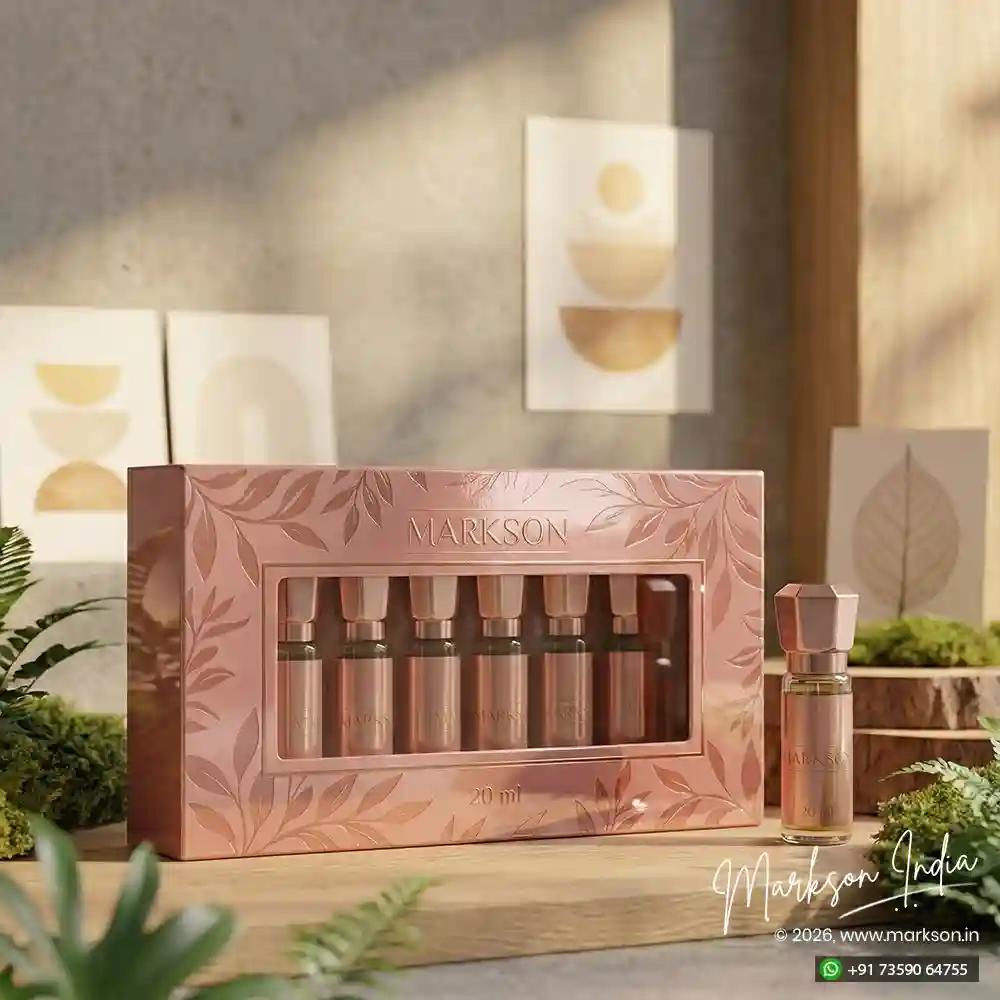 Unique 20ML Window Cardboard Combo Attar Boxes Drip UV Latest Price Markson India