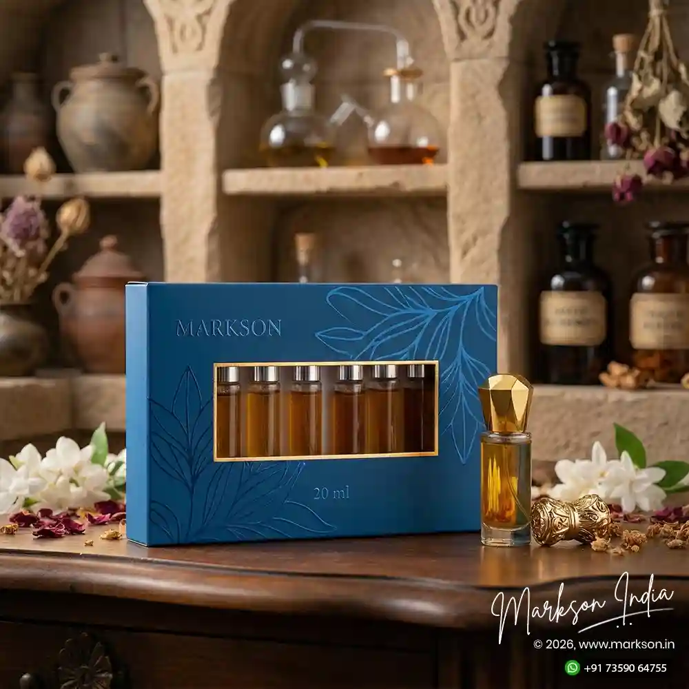 Unique 20ML Window Cardboard Combo Attar Boxes Matte UV Latest Price Markson India
