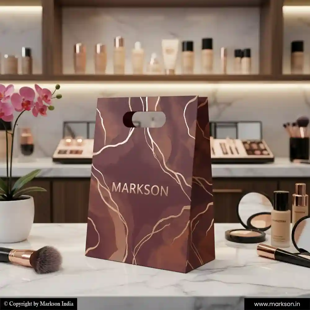 Best Cosmetic Paper Bags with Die Cut Handle Printing Services Markson India