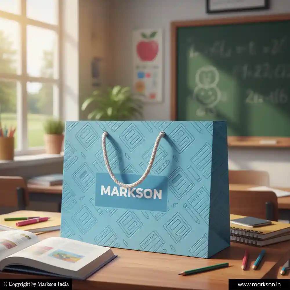 Best Custom Paper Bags with Cotton Rope Handle Printing Services Markson India