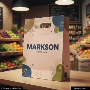 Best Grocery Paper Bags with Die Cut Handle Printing Services Markson India