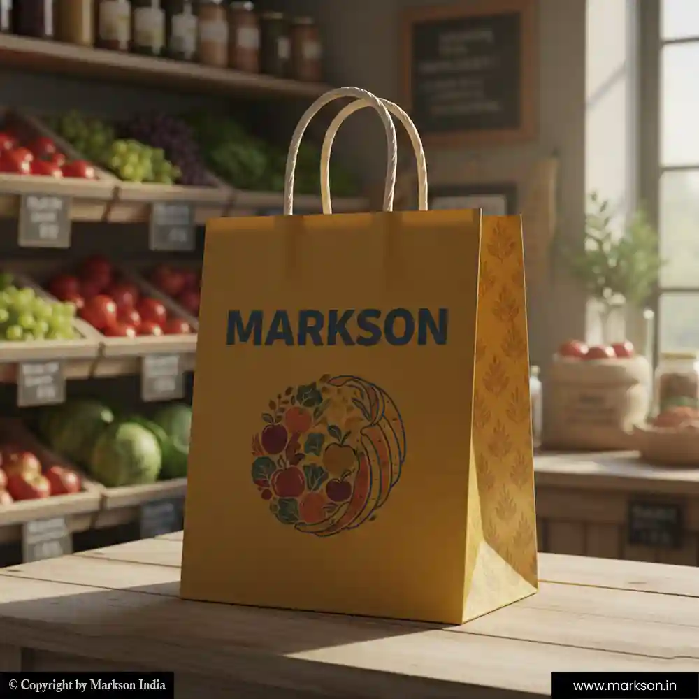 Best Grocery Paper Bags With Twisted Pp Handle Printing Services Markson India