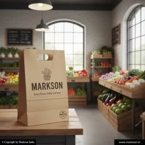 Best Kraft Paper Bags with Die Cut Handle Printing Services Markson India