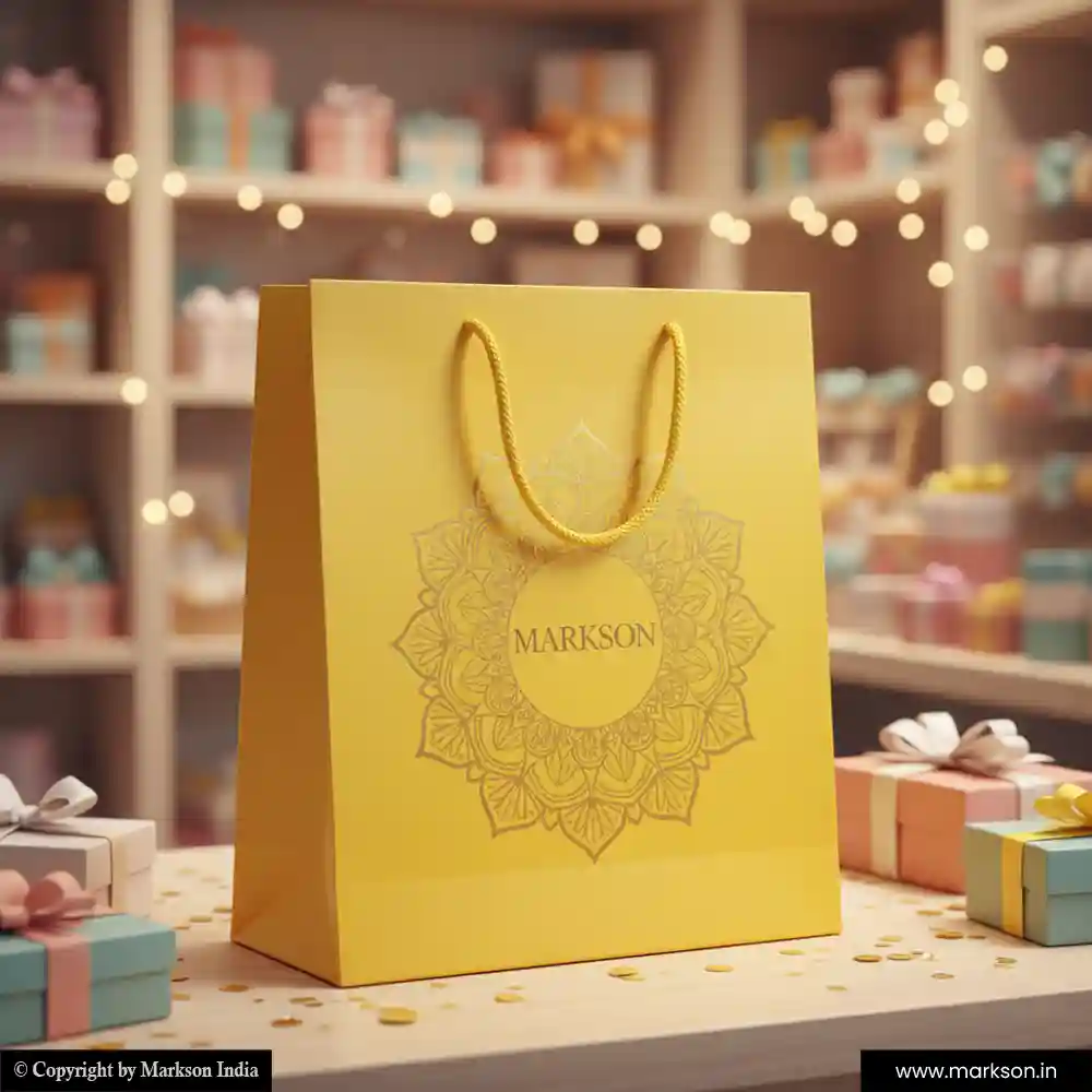 Best Multicolour Paper Bags with Cotton Rope Handle Printing Services Markson India