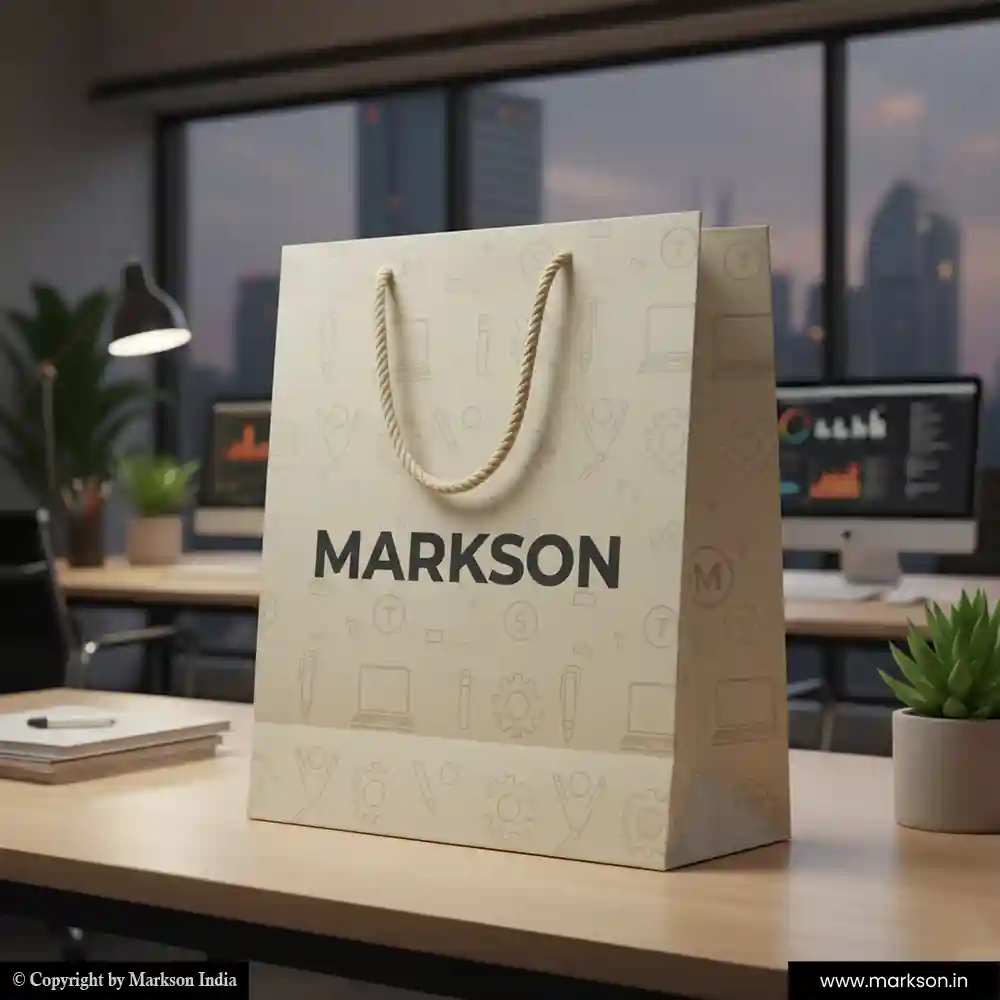 Best Promational Paper Bags with Rope Handle Printing Services Markson India