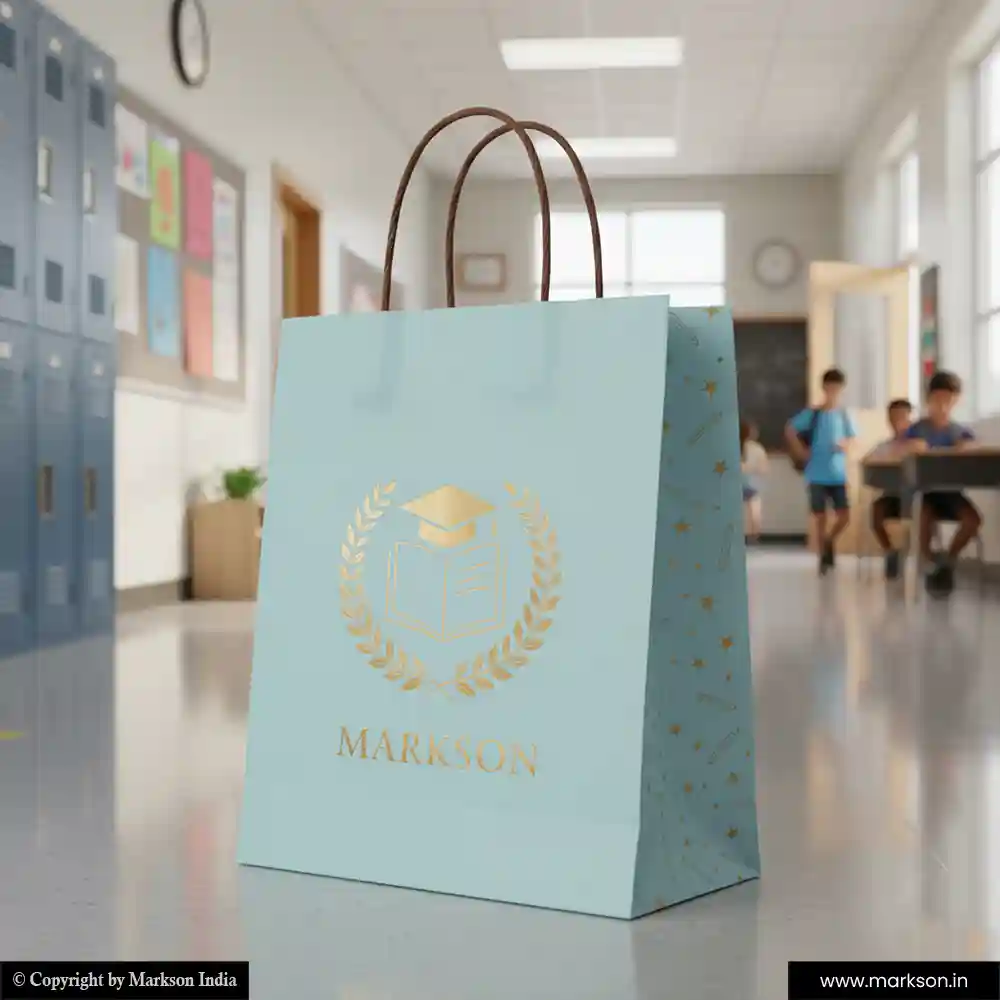 Best Promational Paper Bags with Twisted PP Handle Printing Services Markson India