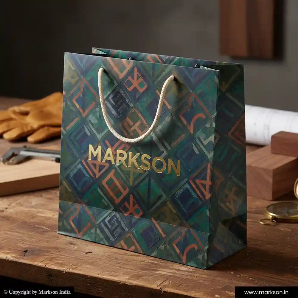 Buy Custom Paper Bags with Cotton Rope Handle Designing Near Me Markson India