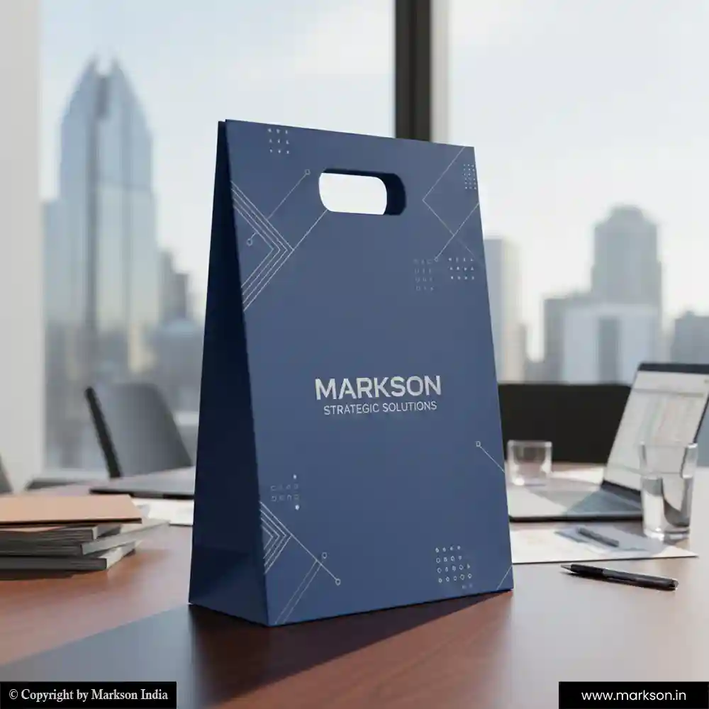 Buy Custom Paper Bags with Die Cut Handle Designing Near Me Markson India