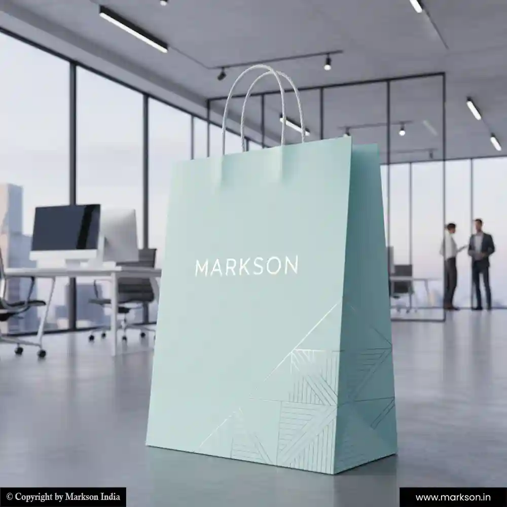 Buy Custom Paper Bags with Twisted PP Handle Designing Near Me Markson India
