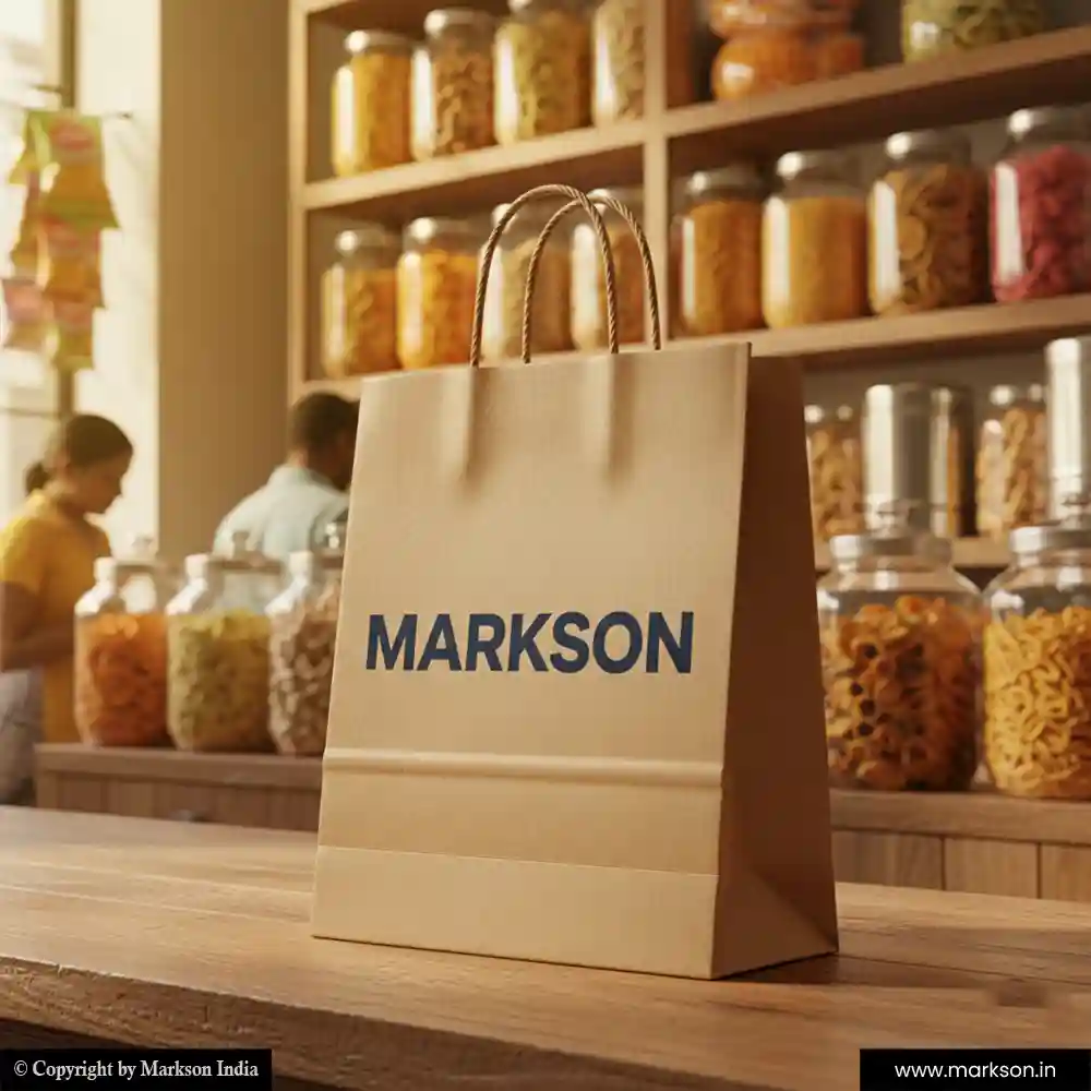 Buy Eco Friendly Paper Bags with Twisted PP Handle Designing Near Me Markson India
