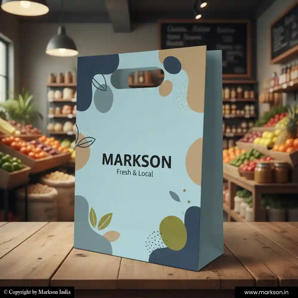 Buy Grocery Paper Bags with Die Cut Handle Designing Near Me Markson India