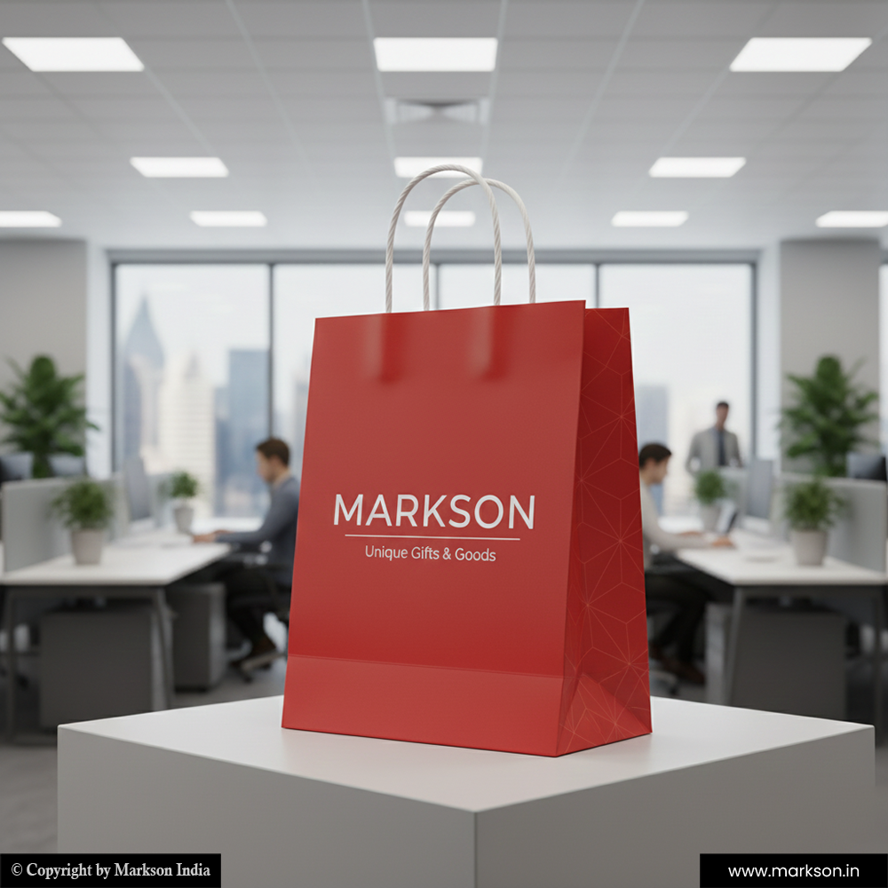 Buy Personalised Paper Bags with Twisted PP Handle Designing Near Me Markson India