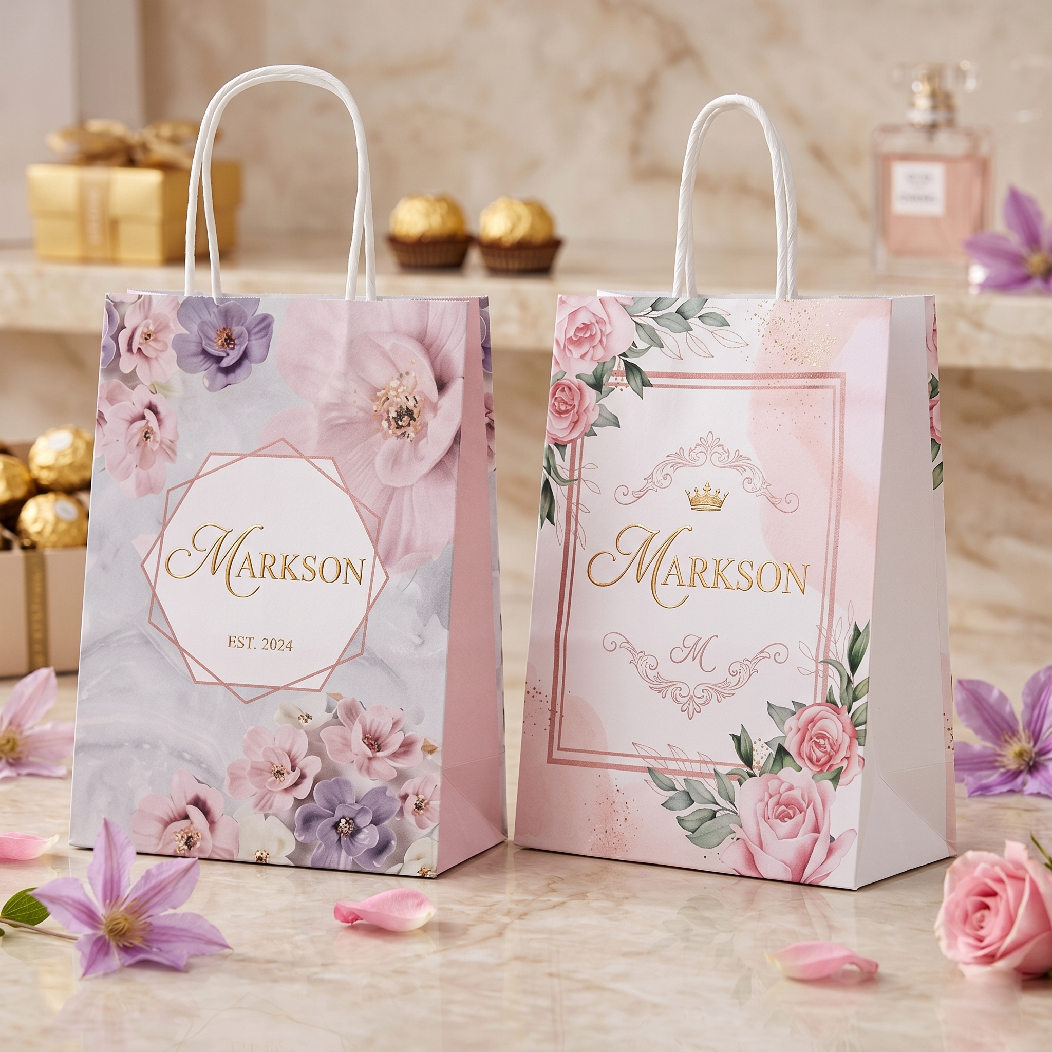 Buy Premium Design Paper Bags with Twisted PP Handle Designing Near Me Markson India