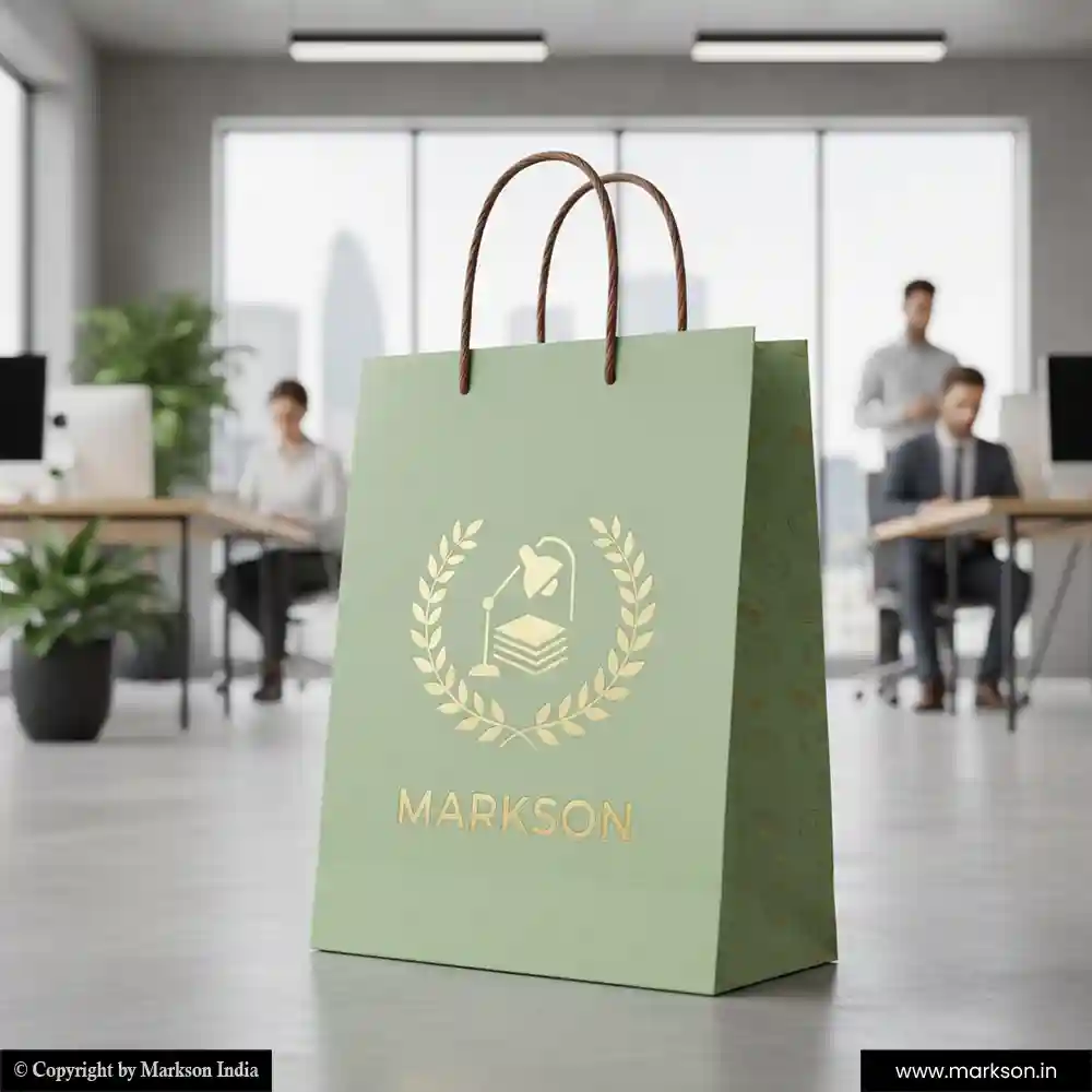 Buy Promational Paper Bags with Twisted PP Handle Designing Near Me Markson India