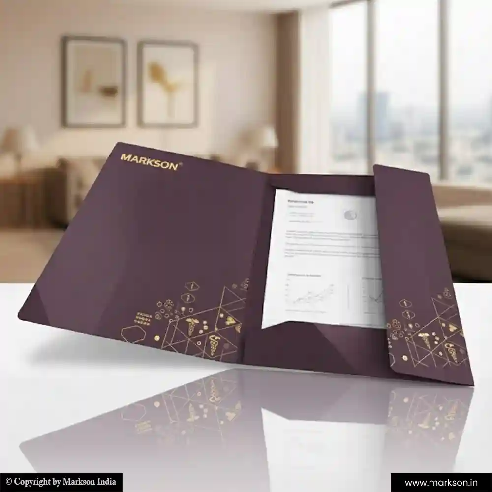 Free Laminated File Folders with Three Flap Latest Designs Markson India