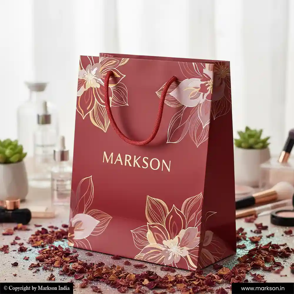 New Cosmetic Paper Bags with Cotton Rope Handle Printing Online Markson India