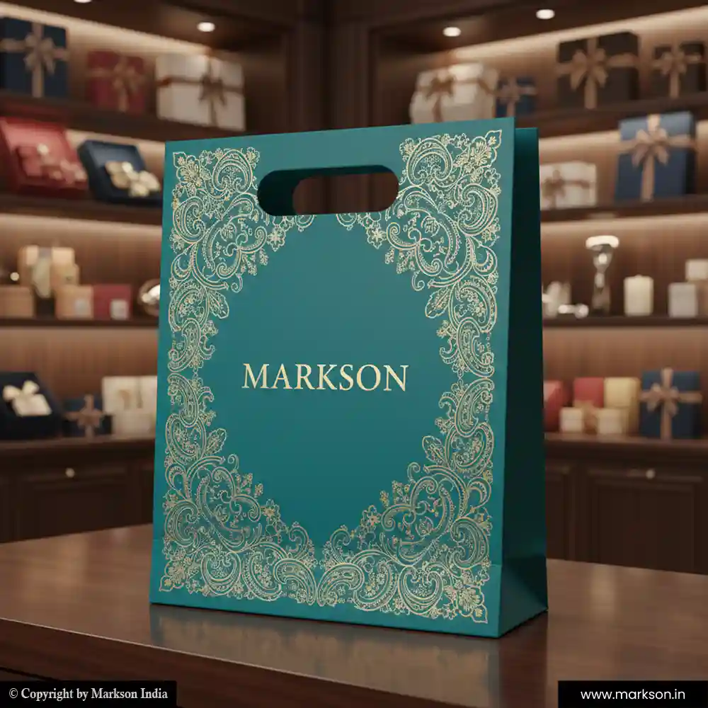 New Gift Paper Bags with Die Cut Handle Printing Online Markson India