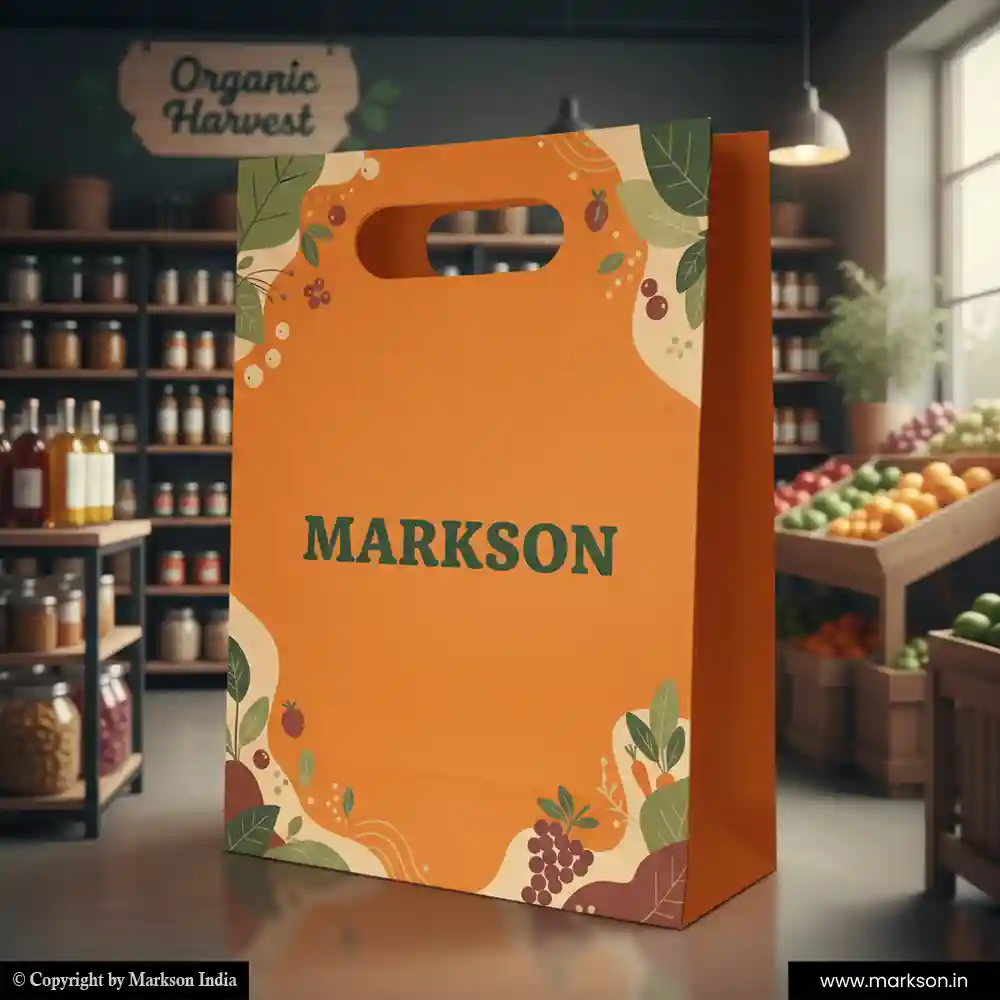 New Grocery Paper Bags with Die Cut Handle Printing Online Markson India