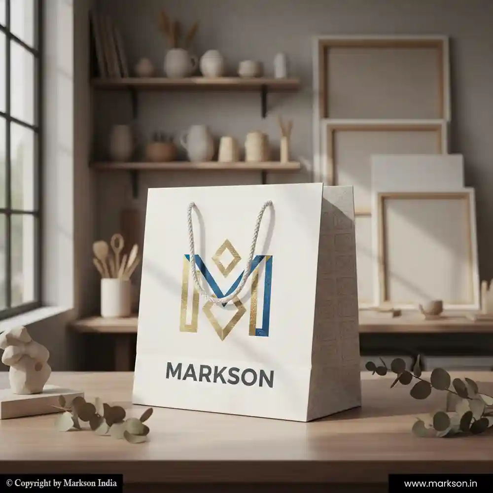 New Personalised Paper Bags with Cotton Rope Handle Printing Online Markson India