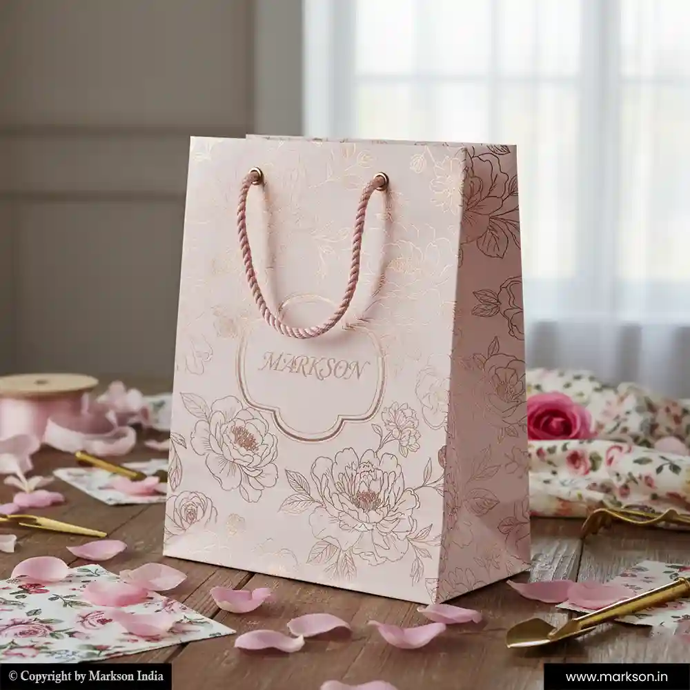 New Personalised Paper Bags with Rope Handle Printing Online Markson India